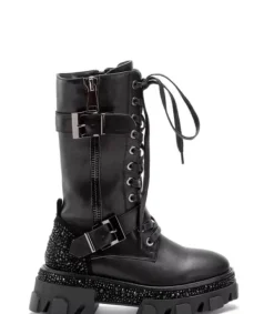 Botas Planas*Alma en Pena Comprar Bota Con Detalle De Pedreria