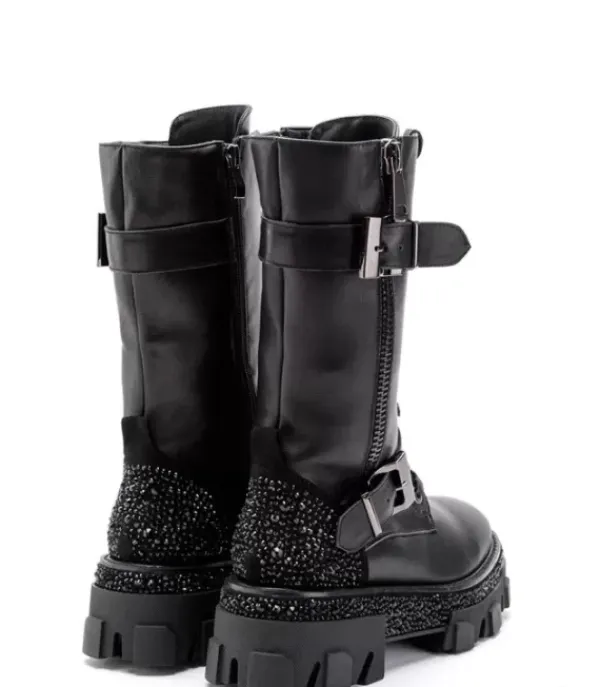 Botas Planas*Alma en Pena Comprar Bota Con Detalle De Pedreria