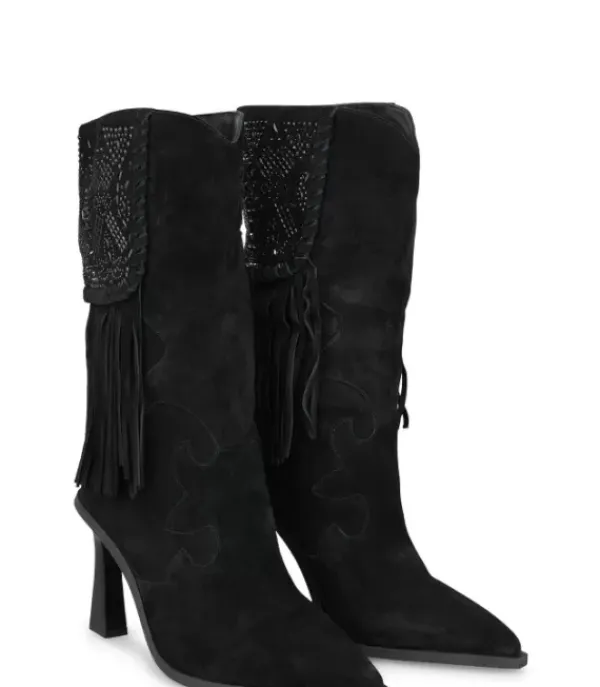 Botas Tacón*Alma en Pena Comprar Bota Pedreria Con Flecos