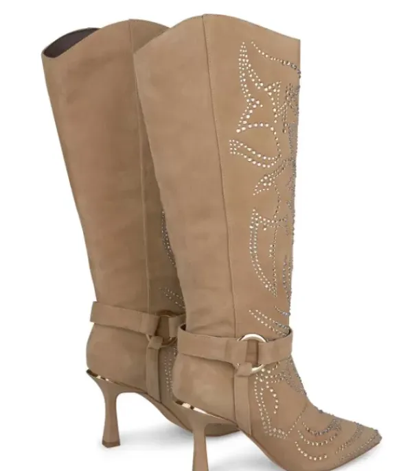 Botas Tacón*Alma en Pena Comprar Bota Tacón Con Estampado De Pedreria