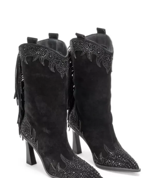 Botas Tacón*Alma en Pena Comprar Bota Tacón Embudo Con Flecos