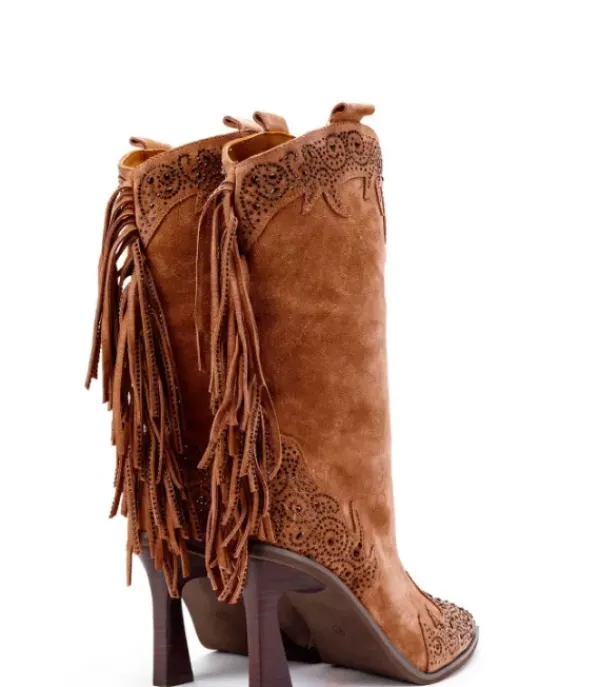 Botas Tacón*Alma en Pena Comprar Bota Tacón Embudo Con Flecos