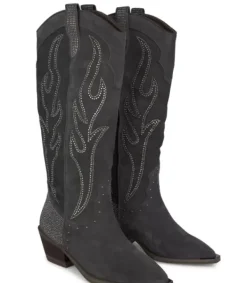 Botas Planas*Alma en Pena Comprar Bota Vaquera Adornada Con Pedreria