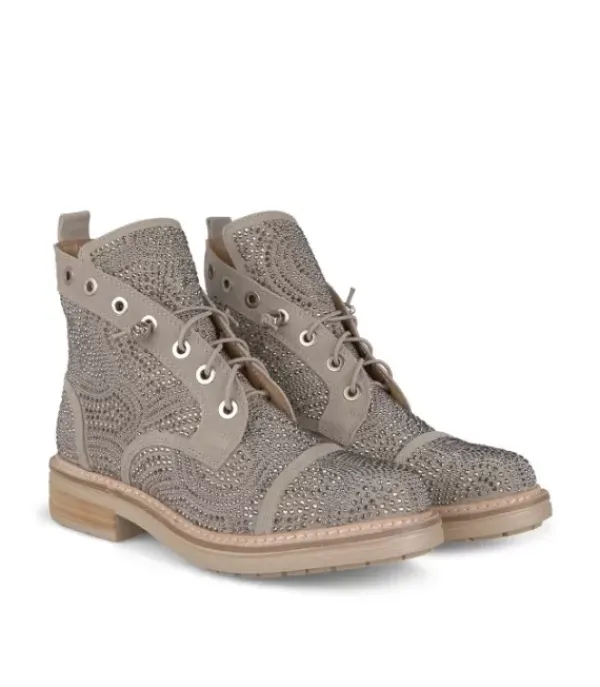 Botines Planos*Alma en Pena Comprar Botin Con Cordones Y Diamantes De Imitacion