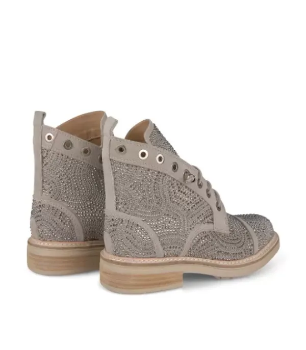 Botines Planos*Alma en Pena Comprar Botin Con Cordones Y Diamantes De Imitacion