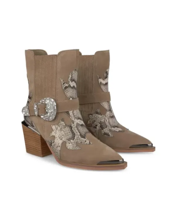 Botines Tacón*Alma en Pena Comprar Botin Hebilla Estilo Cowboy