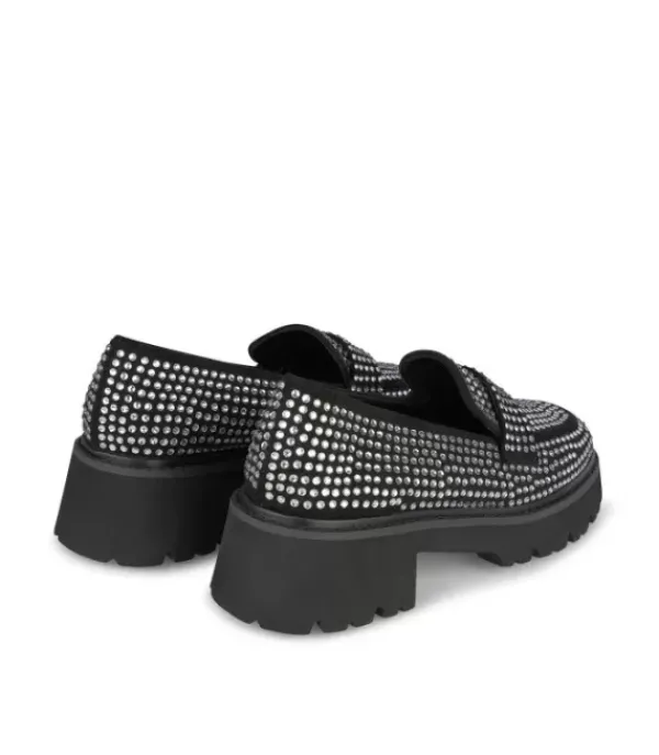 Zapatos Planos Azules*Alma en Pena Comprar Mocasin Cubierto Con Pedreria