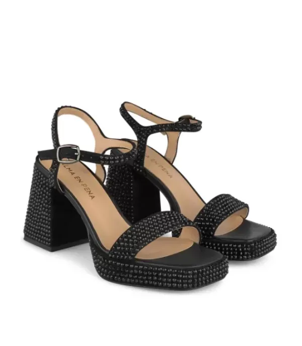 Sandalias De Tacón Alto*Alma en Pena Comprar Sandalia Tacón Cubierta Pedreria