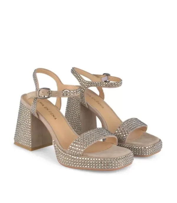 Sandalias De Tacón Alto*Alma en Pena Comprar Sandalia Tacón Cubierta Pedreria